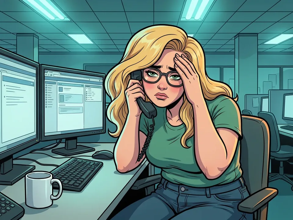 Woman slumped over her table mid-morning, energy gone