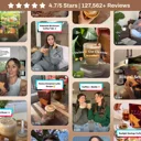 Social media posts from RYZE customers, rated 4.7 out of 5 stars across 127,562+ reviews