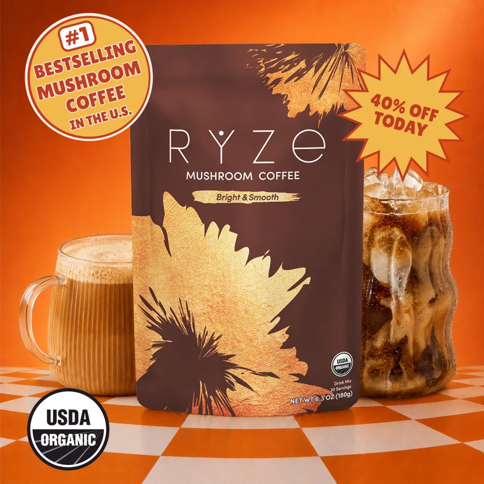 RYZE Mushroom Coffee pouch