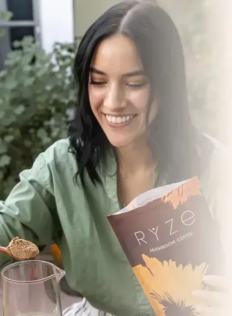 Rachel preparing a RYZE drink
